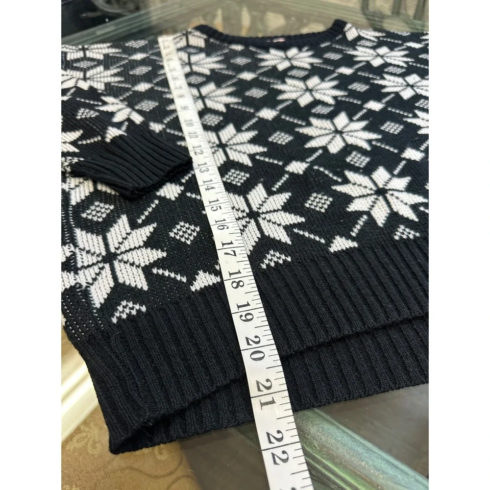 Fair Isle Snowflake‎ Knit Sweater Womens M/L Nordic Grunge Winter Lodgecore